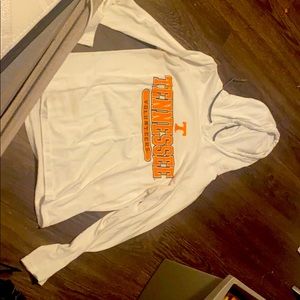 White hooded TN volunteer long sleeve pullover